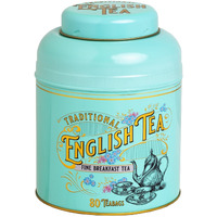 New English Teas Vintage Victorian Tea Caddy With 80 English Teabags (Teal), Forget My Not Gift