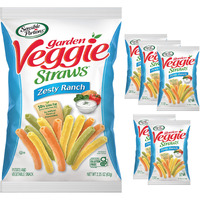 Sensible Portions Veggie Straws, Zesty Ranch Flavor, Gluten-Free Chips, Individual Snacks, 2.25 Ounce Bag, 6-Pack