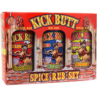 Kick Butt Spice Rub Gift Set Seasoning Spice Salt Set - Gourmet Seasoning Rub (7 Oz) - Use On Ribs Chicken Streak (Gift Set)