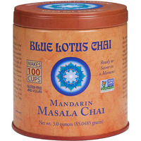 Blue Lotus Chai - Mandarin Flavor Masala Chai - Makes 100 Cups - 3 Ounce Masala Spiced Chai Powder With Organic Spices - Instant Indian Tea No Steeping - No Gluten