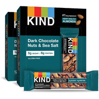 Kind Bars, Dark Chocolate Nuts & Sea Salt, Healthy Snacks, Gluten Free, Low Sugar, 6G Protein, 24 Count