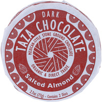 Taza Chocolate Organic Mexicano Disc 40% Dark Chocolate, Salted Almond, 2.7 Ounce (1 Count), Vegan