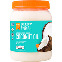 Betterbody Foods Organic, Naturally Refined Coconut Oil, 56 Fl Oz, All Purpose Oil For Cooking, Baking, Hair And Skin Care