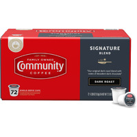 Community Coffee Signature Blend 72 Count Coffee Pods, Dark Roast, Compatible With Keurig 2.0 K-Cup Brewers, Box Of 72 Pods