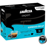 Lavazza Expert Espresso Decaf Coffee Capsules, Full-Bodied, Medium Roast, Arabica, Robusta, Notes Of Chocolate, Intensity 7 Out Of 13, Espresso Preparation, Blended And Roasted In Italy, (36 Capsules)