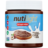 Nutilight No Sugar Added Hazelnut Spread With Cocoa And Milk, Keto And Diabetic Friendly, Non-Gmo, Gluten-Free, And Soy-Free, 11 Oz (Pack Of 1)