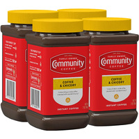 Community Coffee Coffee And Chicory, Medium Dark Roast Instant Coffee, 7 Ounce Jar (Pack Of 4)