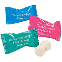 Fun Express Bulk Mints Individually Wrapped - Inspire Faith With 108 Bible Verse Butter Mints Bulk - Sunday School