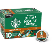 Starbucks Decaf K-Cup Coffee Pods - House Blend For Keurig Brewers - 1 Box (10 Pods)
