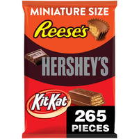 Hershey's, Kit Kat And Reese's Assorted Milk Chocolate Candy Variety Bag, 80.39 Oz (265 Pieces)
