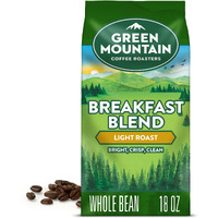 Green Mountain Coffee Roasters Breakfast Blend, Whole Bean Coffee, Bagged 18 Oz
