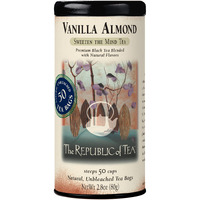 The Republic Of Tea - Vanilla Almond Black Tea Tin, 50 Tea Bags, Naturally Caffeinated