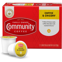 Community Coffee Coffee & Chicory 12 Count Coffee Pods, Medium-Dark Roast, Compatible With Keurig 2.0 K-Cup Brewers, 12 Count (Pack Of 1)