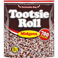 Tootsie Roll Midgees - Chewy Chocolate Gluten-Free Candy - Resealable Bag Of Individually Wrapped Candies For Kids, Parties, Classroom - 700 Count (Pack Of 1) (Packaging May Vary)