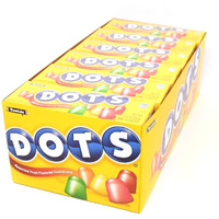 Dots Individually Wrapped Candy - Original Gummy Candy Flavors - Cherry, Lime, Orange, Lemon & Strawberry - Gluten Free, Kosher & Peanut Free Gumdrops - Bulk 24Ct, 2.2Oz Dots Candy Boxes
