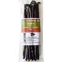 11 Madagascar Organic Vanilla Beans Grade A. Certified Usda Organic. ~6"" By Fitnclean Vanilla For Cooking, Extract And Baking. Bourbon Fresh Gourmet Non-Gmo Whole Pods
