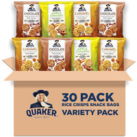 Quaker Rice Crisps, Gluten Free, 3 Flavor Sweet Variety Mix, 0.91Oz Bags (Pack Of 30)