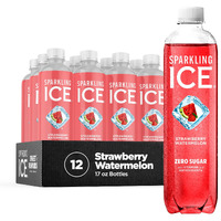 Sparkling Ice, Strawberry Watermelon Sparkling Water, Zero Sugar Flavored Water, With Vitamins And Antioxidants, Low Calorie Beverage, 17 Fl Oz Bottles (Pack Of 12)
