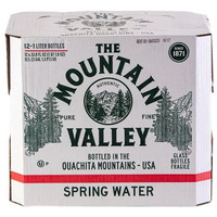 The Mountain Valley 1 Liter Spring Water In Glass Bottle 1 Liter (Pack Of 12)