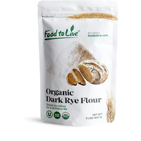 Food To Live Organic Dark Rye Flour, 2 Pounds - Whole Grain, Non-Gmo, Stone Ground, Kosher, Raw, Vegan, Bulk, Great For Baking Bread, Product Of The Usa