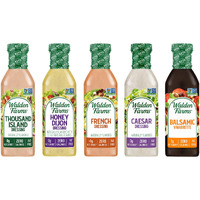 Walden Farms Variety Pack Dressing 12 Oz (5 Pack) - French, Caesar, Honey Dijon, Thousand Island, And Balsamic Vinaigrette - Perfect On Salads, Chicken, Vegetables, Marinades And More