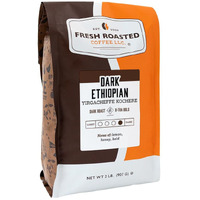 Fresh Roasted Coffee, Dark Ethiopian Yirgacheffe Kochere, 2 Lb (32 Oz), Dark Roast, Kosher, Whole Bean