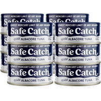 Safe Catch Wild Albacore Tuna Canned Low Mercury Can Tuna Fish Steak Gluten-Free Keto Food Non-Gmo Kosher Paleo-Friendly High Protein Every Can Of Tuna Is Tested No Water Oil Tuna, Pack Of 12 5Oz