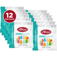 Albanese World's Best Zero Sugar 12 Flavor Gummi Bears, 3.5 Ounce Bag Of Gummy Candy (Pack Of 12)