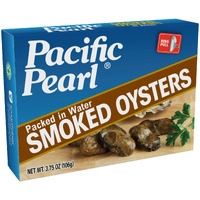 Pacific Pearl Smoked Oysters In Spring Water, 3.75-Ounce Cans (Pack Of 12)
