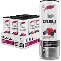 Celsius Sparkling Wild Berry, Functional Essential Energy Drink 12 Fl Oz (Pack Of 12)