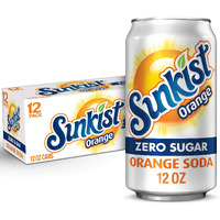 Sunkist Zero Sugar Orange Soda, 12 Fl Oz Cans, 12 Pack