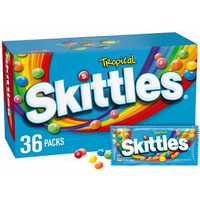 Skittles Tropical Summer Chewy Candy Assortment, 36 Ct Bulk Candy Box