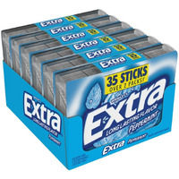 Extra Gum Peppermint Sugar Free Chewing Gum Mega Pack, 35 Stick (Pack Of 6)