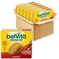 Belvita Cinnamon Brown Sugar Breakfast Biscuits, 30 Total Packs, 6 Boxes (4 Biscuits Per Pack)