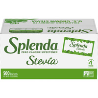 Splenda Stevia Zero Calorie Sweetener, Plant Based Sugar Substitute Granulated Powder, Single Serve Packets, 500 Count (Pack Of 1)