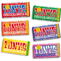 Tony's Chocolonely Super Duper Milk Bundle - Belgium Chocolate, No Artificial Flavoring, Fairtrade & B Corp Certified - 6.35 Oz, 6 Bars