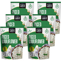 Kitchen & Love Riced Cauliflower 8 Oz (6 Pack) | Low Carb Rice Alternative, Vegan, Gluten Free, Ready To Eat Food Or Microwaveable Food, Dairy Free, Shelf Stable Food, Precooked Rice