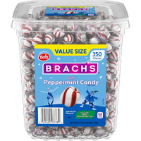 Brach's Bobs Sweet Stripes Soft Peppermint Candy, Individually Wrapped Pieces, 3.9 Lb Tub (350 Count)