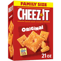 Cheez-It Cheese Crackers, Baked Snack Crackers, Lunch Snacks, Original, 21Oz Box (1 Box)