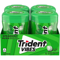 Trident Vibes Spearmint Rush Sugar Free Gum, 4 Bottles Of 40 Pieces (160 Total Pieces)