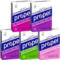 Propel Powder Packets 4 Flavor Variety Pack With Electrolytes, Vitamins And No Sugar 10 Count (Pack Of 5) (Packaging May Vary)