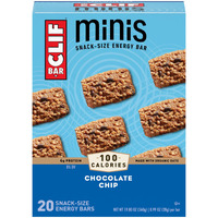 Clif Bar Minis - Chocolate Chip - Made With Organic Oats - 4G Protein - Non-Gmo - Plant Based - Snack-Size Energy Bars - 0.99 Oz. (20 Pack)