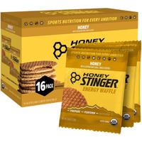 Honey Stinger Organic Honey Waffle | Energy Stroopwafel For Exercise, Endurance And Performance | Sports Nutrition For Home & Gym, Pre & During Workout | Box Of 16 Waffles, 16.96 Ounce (Pack Of 16)