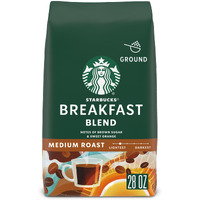 Starbucks Ground Coffee-Medium Roast Coffee-Breakfast Blend-100% Arabica-1 Bag (28 Oz)