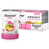 Honest Kids Organic Juice Drink, Berry Berry Good Lemonade, 6.75 Fl Oz Pouches (Pack Of 32)