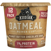 Kodiak Cakes Instant Oatmeal Cups, Peanut Butter Chocolate Chip, High Protein, 100% Whole Grains, (12 Cups)