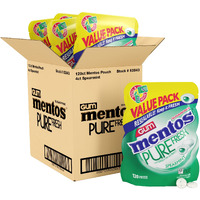 Mentos Pure Fresh Sugar-Free Chewing Gum With Xylitol, Spearmint, 120 Piece Resealable Bag (Bulk Pack Of 4)