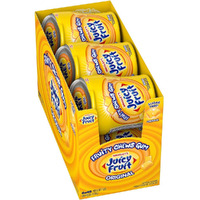 Juicy Fruit Gum Sugar Free Chewing Gum, Fruity Chews Original, 40 Piece Bottle (6 Pack)