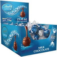 Lindt Lindor Sea Salt Milk Chocolate Truffles, Milk Chocolate Candy With Smooth, Melting Truffle Center, Great For Gift Giving, 25.4 Oz, 60 Count