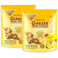 Prince Of Peace Instant Lemon Ginger Honey Crystals, 2 Pack Of 30 Sachets - Instant Hot Or Cold Beverage - Easy To Brew Ginger And Honey Crystals